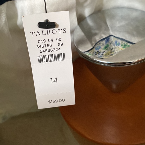 Talbots NWT cotton ditsy floral summer blazer size 14 business casual office - Picture 11 of 14